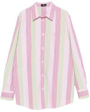 Etro Striped-Pattern Long-Sleeve Shirt - Pink