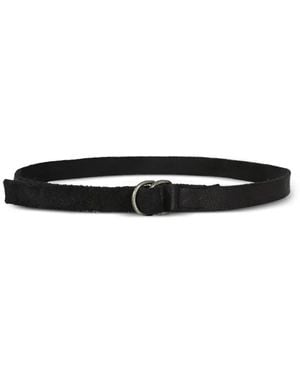 Guidi Cinturón De Piel Granulada Con Anilla - Blanco