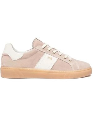 Nero Giardini Suede Lace-Up Sneakers - Pink