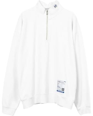 in・stru(men-tal) Half-Zip Pullover Sweatshirt - White