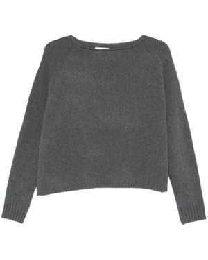 Ma'ry'ya Raglan-Sleeve Boat-Neck Sweater - Gray