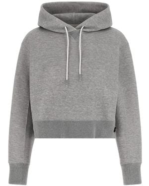 Sacai Hoodie Sponge À Coupe Crop - Grey
