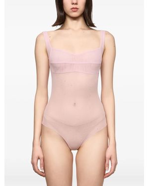 Atu Body Couture Square-Neck Zip-Fastening Bodysuit - Pink