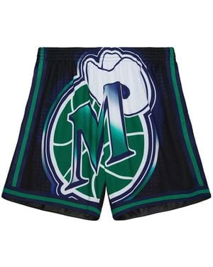 Mitchell & Ness Dallas Mavericks Big Face Shorts - Blue