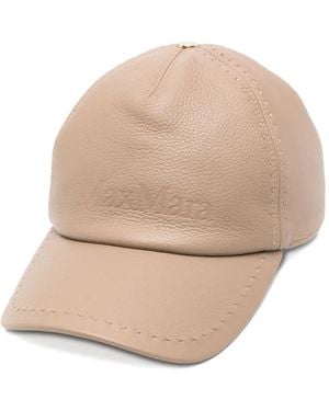 Max Mara レザーキャップ - ナチュラル