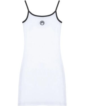 Marine Serre Moon-Logo Mini Dress - White