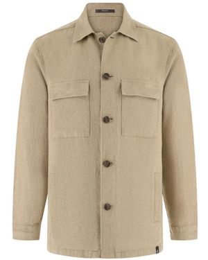BOGGI Linen Patch-Pocket Shirt Jacket - Natural