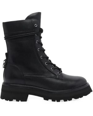 MICHAEL Michael Kors Caleb Leather Combat Boot - Black
