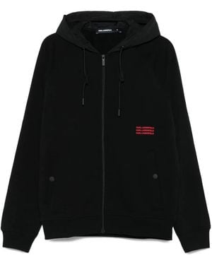 Karl Lagerfeld Hooded Zip-Fastening Jacket - Black