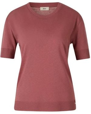 Herno T-Shirt À Fente Latérale - Pink
