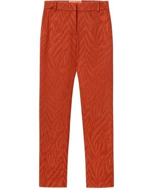La DoubleJ Zebra-Jacquard Trousers - Orange