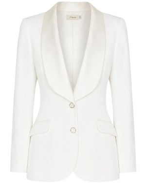 Temperley London Nyx Shawl-Lapel Blazer - White