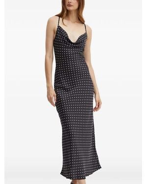 Guess Polka-Dot Sleeveless Midi Dress - Blue