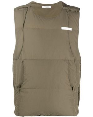 ih nom uh nit Military-Vest Feather-Down Gilet - Natural