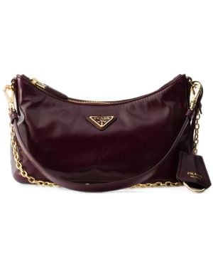 Prada Leather Shoulder Bag - Purple