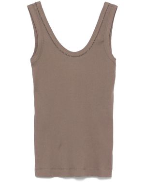 Brunello Cucinelli リブ タンクトップ - ブラウン