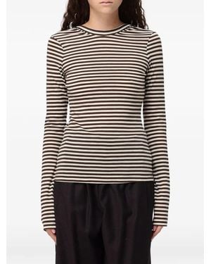 Tela Gestreiftes Langarmshirt - Grau