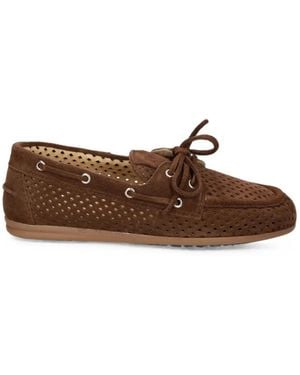 POSA Perforated Lace-Up Loafers - Brown