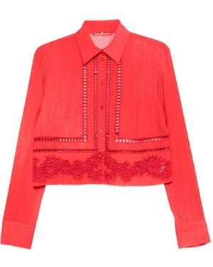 Ermanno Scervino Lace-insert Shirt - Red