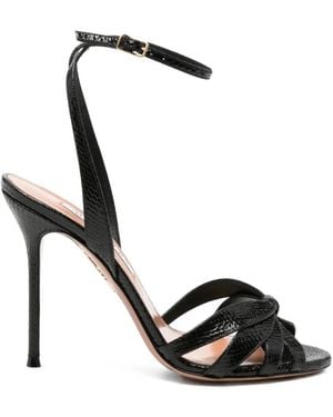 Aquazzura Soulmate Sandalen Mit Schlangenleder-Effekt - Schwarz