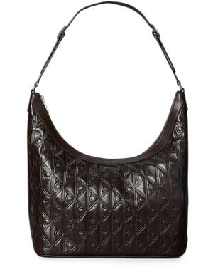 Calvin Klein Logo-Deembossed Shoulder Bag - Black