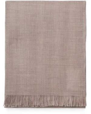 Bompard Cashmere-Voile Fringed Scarf - Brown