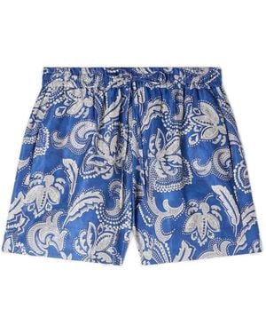 Sandro Floral Print Shorts - Blue