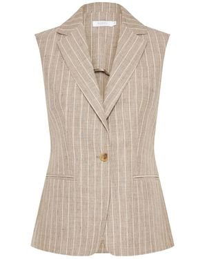 Barba Napoli Striped Waistcoat - Natural