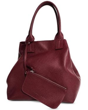 Iacucci Pebbled Leather Tote Bag - Red