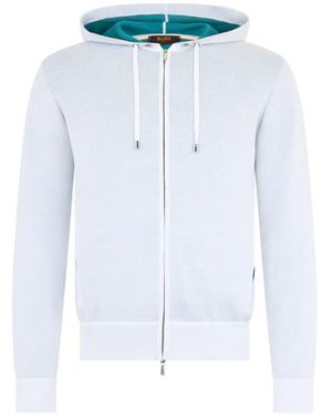 Moorer Zipped Hoodie - Blue