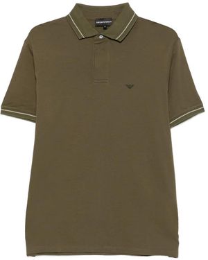 Emporio Armani Logo-Embroidered Polo Shirt - Green