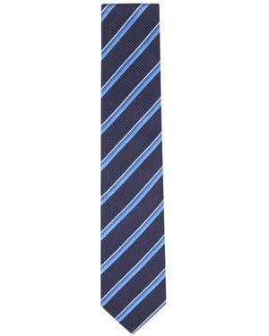 Canali Diagonal-Stripe Jacquard Tie - Blue