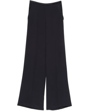 forte_forte High-Waisted Satin-Finish Trousers - Blue