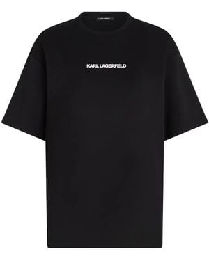 Karl Lagerfeld T-Shirt Aus Bio-Baumwolle Mit Print Hinten - Schwarz