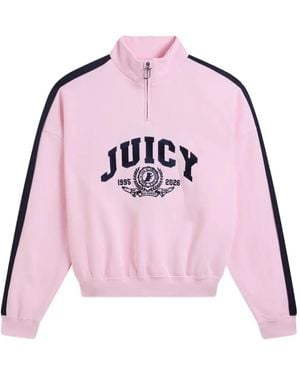 Juicy Couture Logo-Embroidered Side-Stripe Sweatshirt - Pink