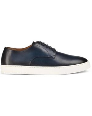 Doucal's Baskets En Cuir À Logo Embossé - Blue