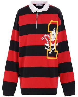 VAQUERA Striped Long-Sleeve Polo Shirt - Red