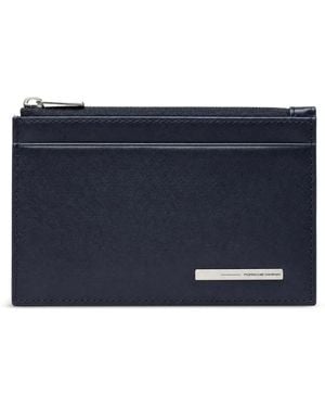 Piquadro Logo-Plaque Leather Cardholder - Blue
