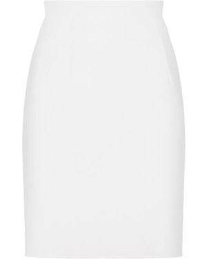 Dolce & Gabbana Virgin-Wool Straight Miniskirt - White