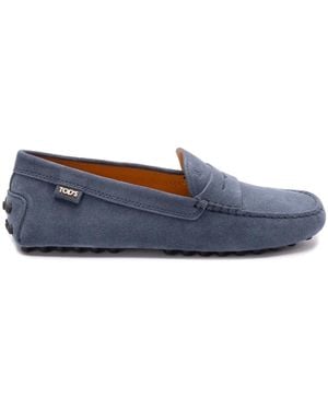 Tod's Suede Gommino Driving Shoes - Blue