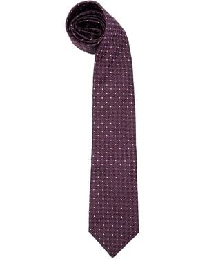 Brunello Cucinelli Geometric-print silk tie - Lila