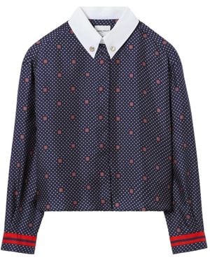 Claudie Pierlot Geometric-Print Shirt - Blue