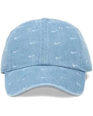 Nike Club Logo-Print Denim Cap - Blue