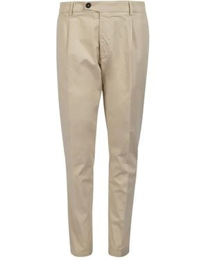 BE ABLE Belt Loops-Detail Trousers - Natural