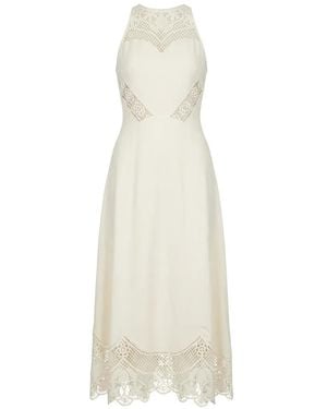 Twinset Lace-Trim Sleeveless Midi Dress - Natural