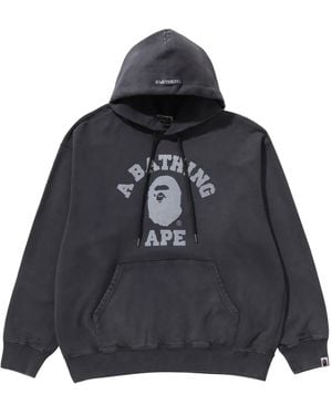 A Bathing Ape Logo-Print Hoodie - Black