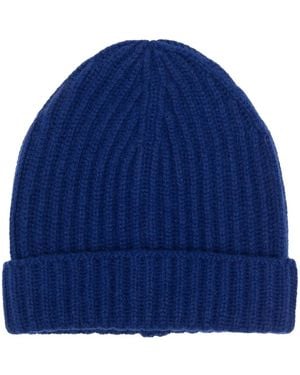 Malo Ribbed-Knit Cashmere Beanie - Blue