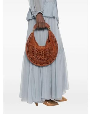 Chloé Bolso Shopper Summer Banana De Rafia Con Asa Superior - Marrón