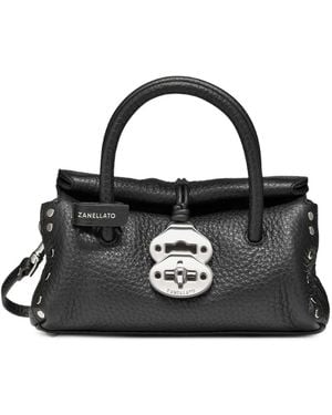Zanellato Baby Dotta Leather Handbag - Black