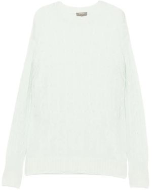 N.Peal Cashmere Thames Cable Jumper - White